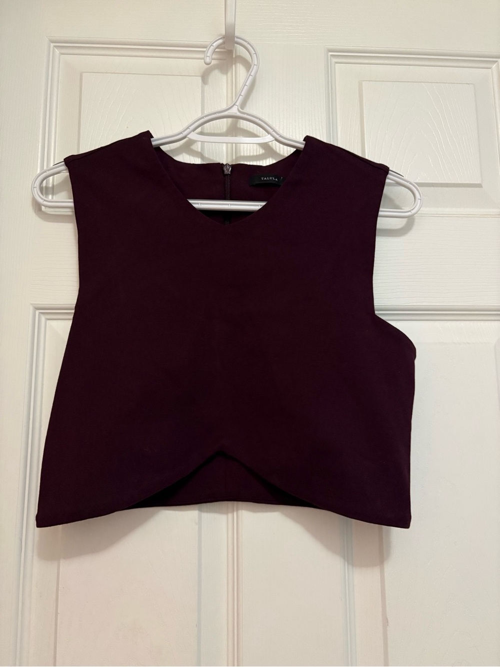 Aritzia Talula manzanita Sleeveless Cropped V-Neck Top in Deep Plum